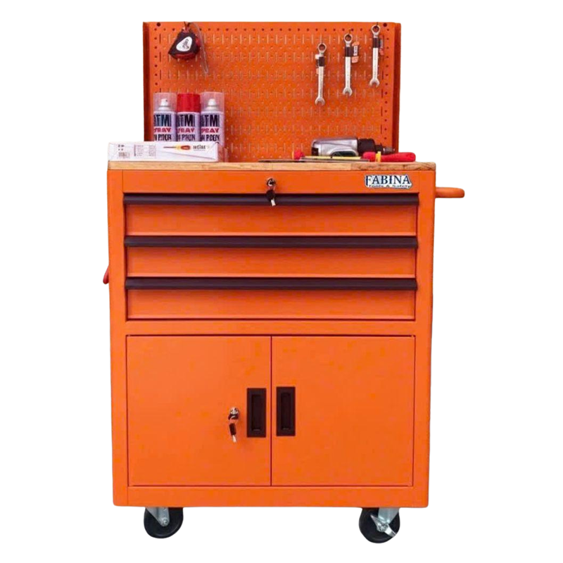Tủ Dụng Cụ 3 Hộc Kéo 2 Ngăn Chứa Màu Cam Là Giải Pháp Lưu Trữ Đồ Nghề Hiệu Quả